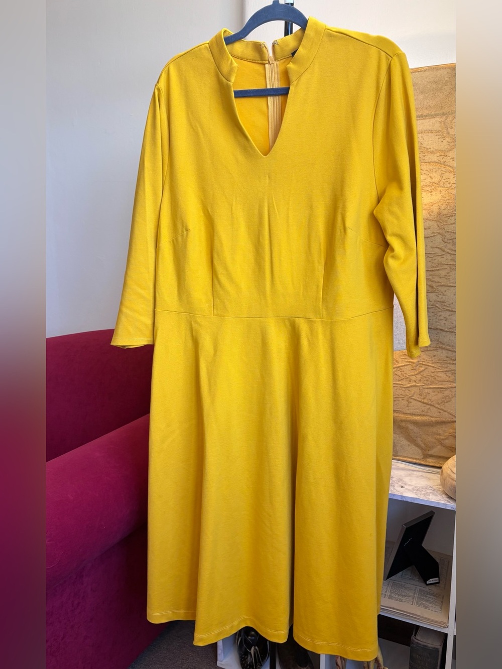 Eloquii Mustard Yellow Midi Dress - Size 18